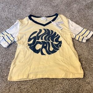Aritzia Yellow and Blue Graphic Tee